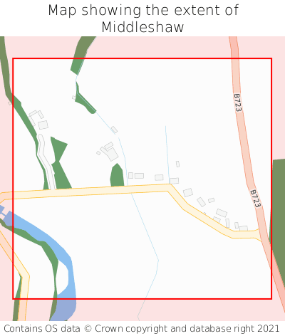 Map showing extent of Middleshaw as bounding box