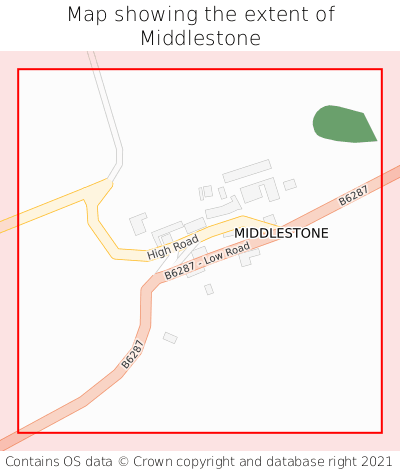 Map showing extent of Middlestone as bounding box