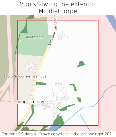 Map showing extent of Middlethorpe as bounding box