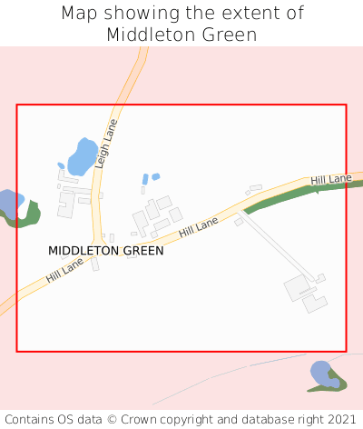 Map showing extent of Middleton Green as bounding box