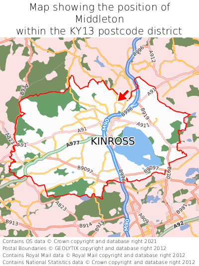 Map showing location of Middleton within KY13