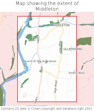 Map showing extent of Middleton as bounding box