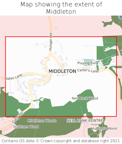 Map showing extent of Middleton as bounding box