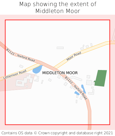 Map showing extent of Middleton Moor as bounding box