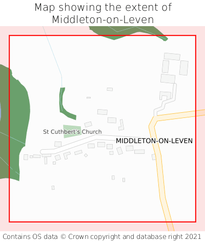Map showing extent of Middleton-on-Leven as bounding box