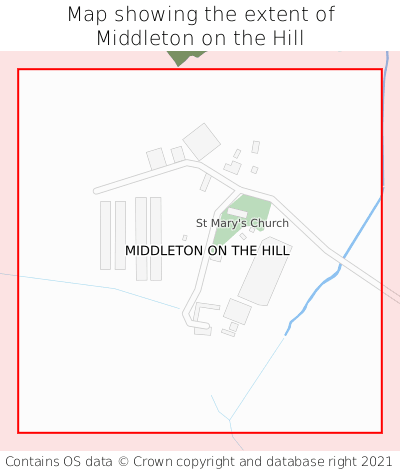 Map showing extent of Middleton on the Hill as bounding box
