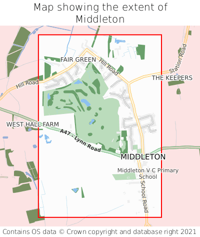 Map showing extent of Middleton as bounding box