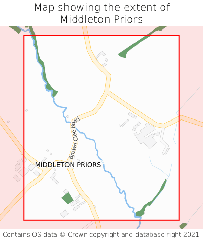 Map showing extent of Middleton Priors as bounding box