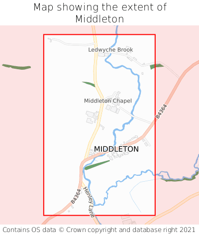 Map showing extent of Middleton as bounding box