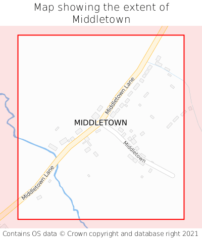 Map showing extent of Middletown as bounding box
