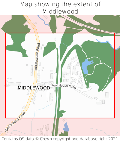 Map showing extent of Middlewood as bounding box