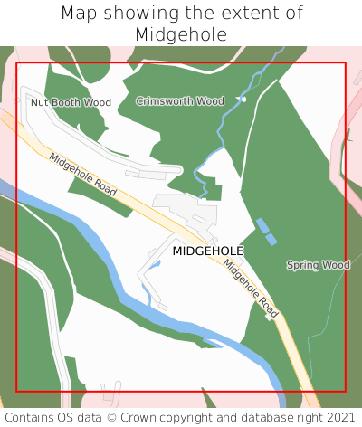 Map showing extent of Midgehole as bounding box