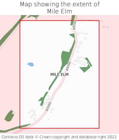 Map showing extent of Mile Elm as bounding box
