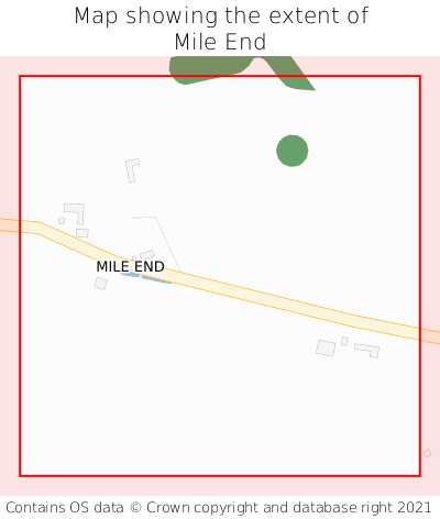 Map showing extent of Mile End as bounding box