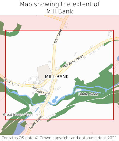 Map showing extent of Mill Bank as bounding box