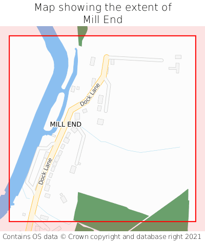 Map showing extent of Mill End as bounding box