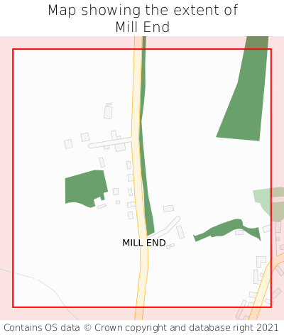 Map showing extent of Mill End as bounding box