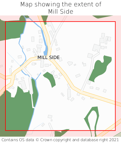 Map showing extent of Mill Side as bounding box