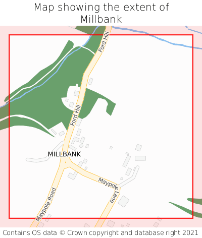 Map showing extent of Millbank as bounding box