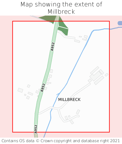 Map showing extent of Millbreck as bounding box