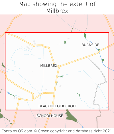 Map showing extent of Millbrex as bounding box