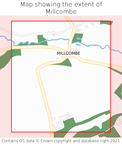 Map showing extent of Millcombe as bounding box
