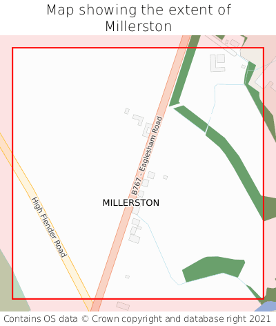 Map showing extent of Millerston as bounding box
