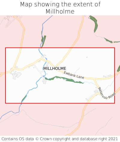 Map showing extent of Millholme as bounding box