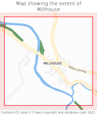 Map showing extent of Millhouse as bounding box