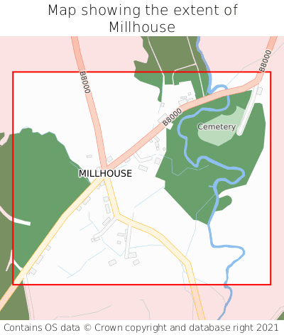 Map showing extent of Millhouse as bounding box