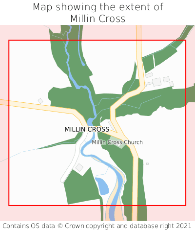 Map showing extent of Millin Cross as bounding box