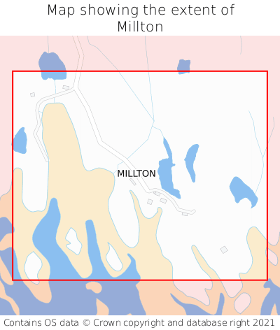 Map showing extent of Millton as bounding box