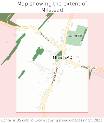 Map showing extent of Milstead as bounding box