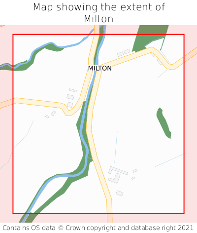 Map showing extent of Milton as bounding box