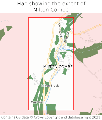 Map showing extent of Milton Combe as bounding box