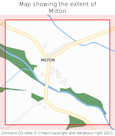 Map showing extent of Milton as bounding box