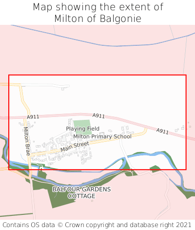 Map showing extent of Milton of Balgonie as bounding box