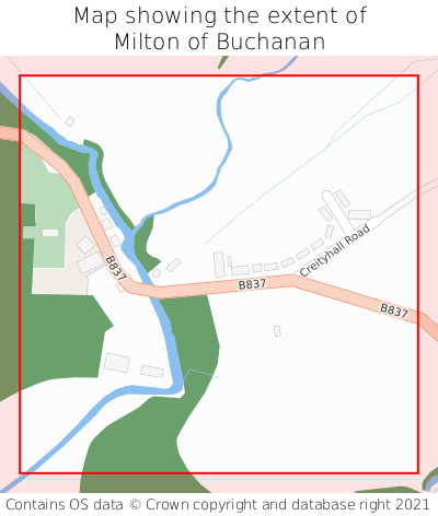 Map showing extent of Milton of Buchanan as bounding box