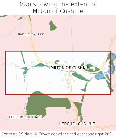 Map showing extent of Milton of Cushnie as bounding box