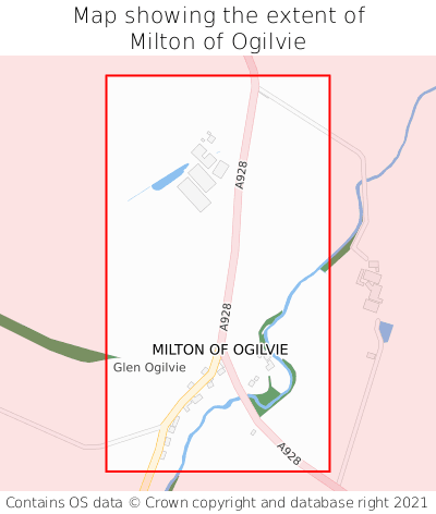 Map showing extent of Milton of Ogilvie as bounding box