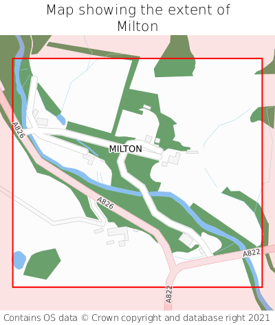 Map showing extent of Milton as bounding box