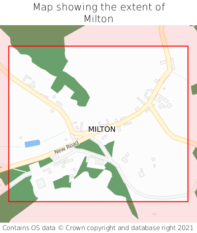 Map showing extent of Milton as bounding box