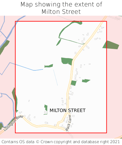 Map showing extent of Milton Street as bounding box