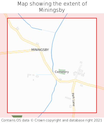 Map showing extent of Miningsby as bounding box