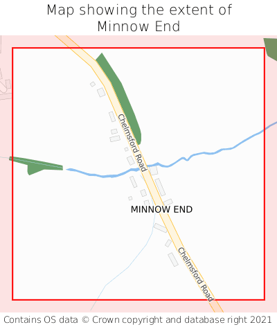 Map showing extent of Minnow End as bounding box