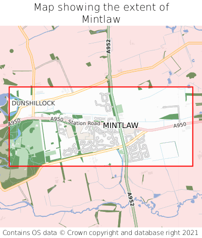 Map showing extent of Mintlaw as bounding box