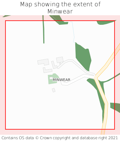 Map showing extent of Minwear as bounding box