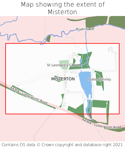 Map showing extent of Misterton as bounding box