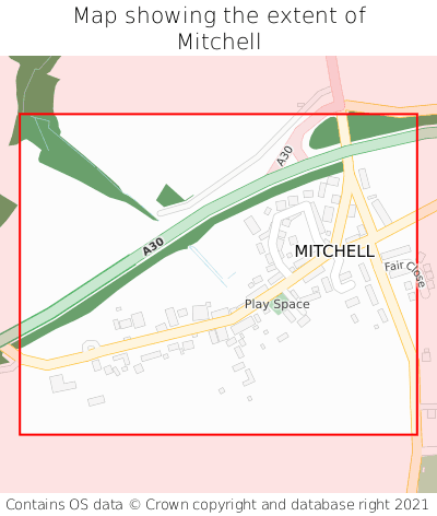 Map showing extent of Mitchell as bounding box