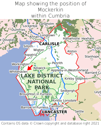 Map showing location of Mockerkin within Cumbria